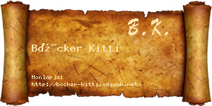 Böcker Kitti névjegykártya