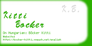 kitti bocker business card